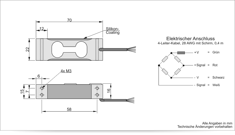 Wägezelle 1006 - Technische Zeichnung 